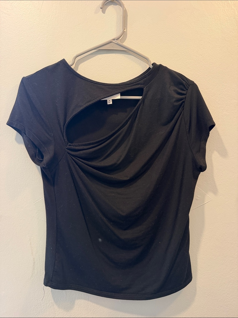 Reformation Black Cutout Short-Sleeve Women's Top
